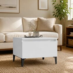 White End Table with Drawer Storage Industrial Style Living Room Accent