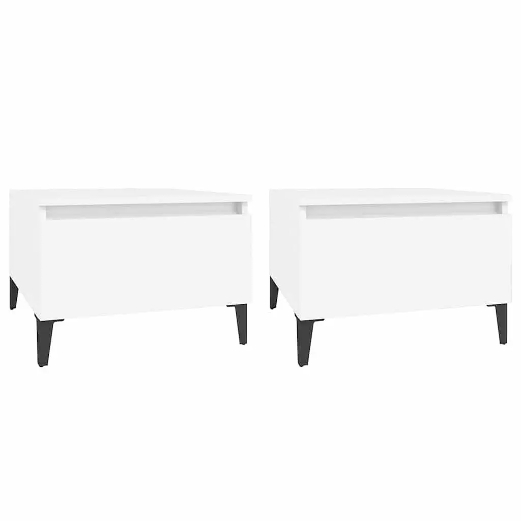 End Table with Drawer Engineered Wood 50x46x35 cm White