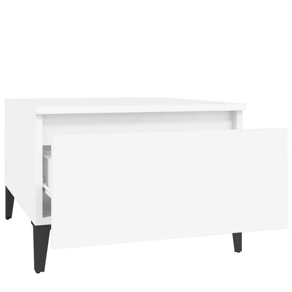 End Table with Drawer Engineered Wood 50x46x35 cm White