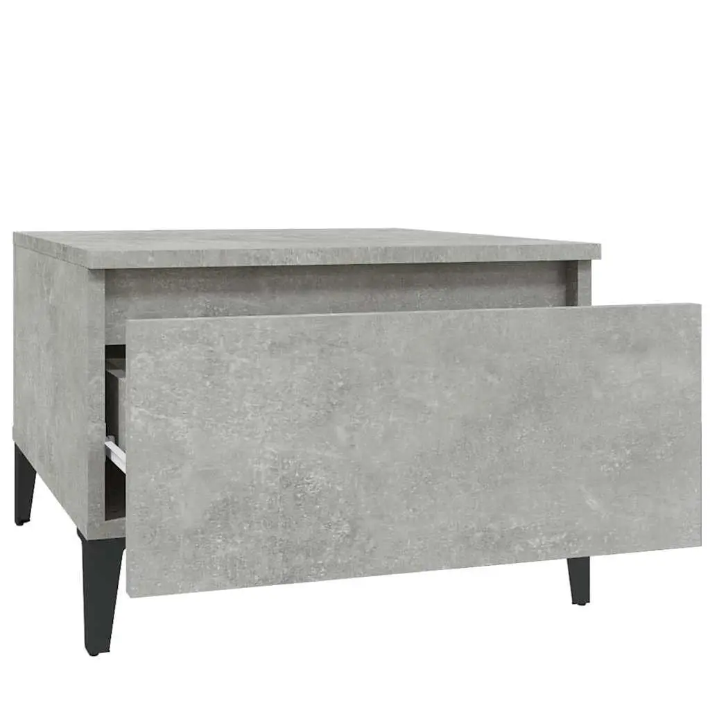 End Tables Set of 2 Grey Engineered Wood Accent Side Tables with Drawer Storage