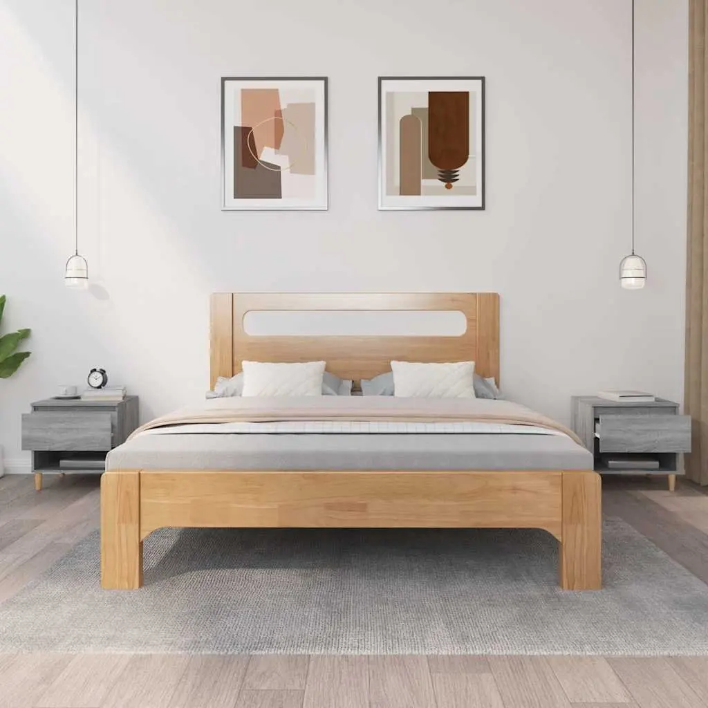 Bedside Tables 2 pcs Grey Engineered Wood 50x46x50 cm Nightstands