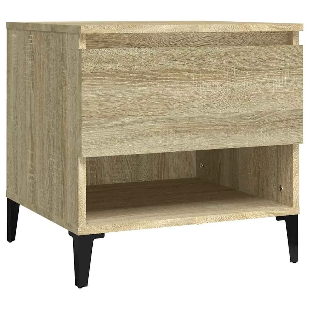 End Table Side Table with Storage Drawer Brown Engineered Wood