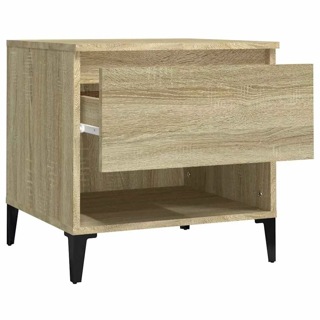 End Table Side Table with Storage Drawer Brown Engineered Wood