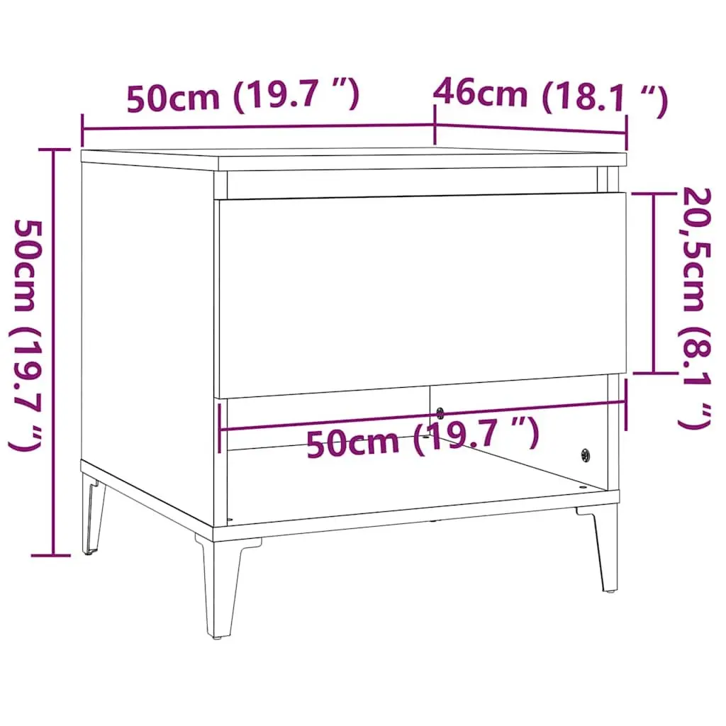 End Table Side Table with Storage Drawer Brown Engineered Wood