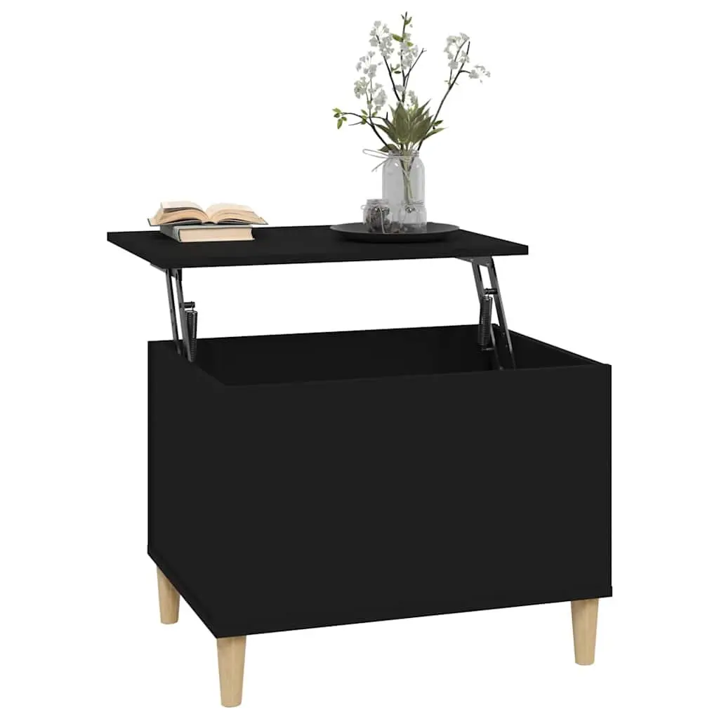 Lift-Top Coffee Table Black 60x44.5x45 cm Hidden Storage Compartment Accent