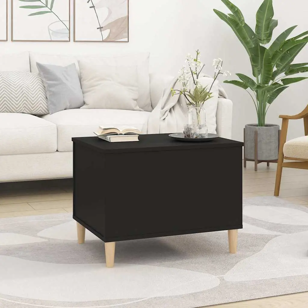 Lift-Top Coffee Table Black 60x44.5x45 cm Hidden Storage Compartment Accent