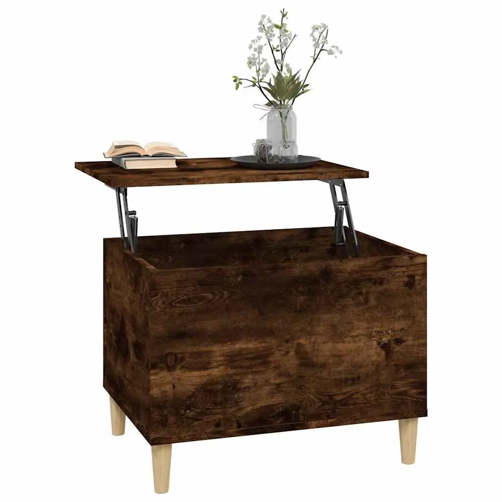 Lift Top Coffee Table Brown Engineered Wood Storage Compartment Living Room