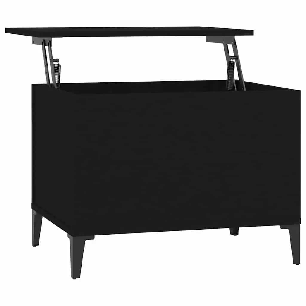 Lift-Top Coffee Table Black Modern Living Room Accent Storage Engineered Wood