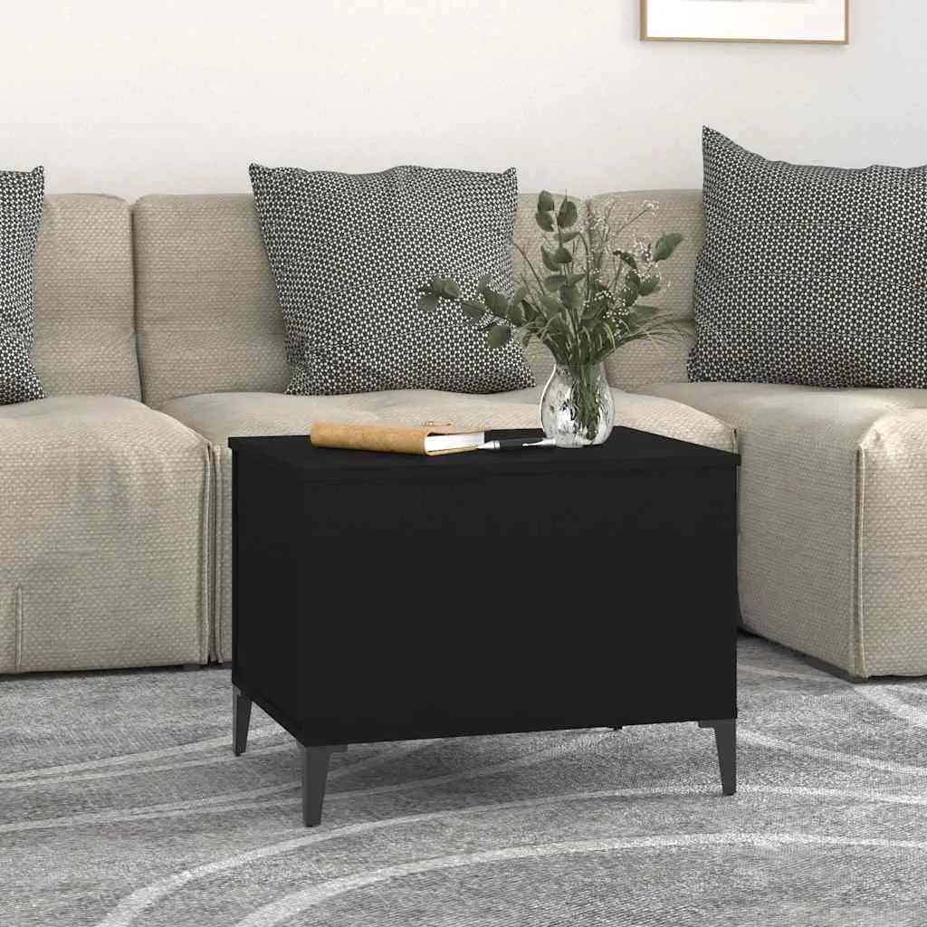 Lift-Top Coffee Table Black Modern Living Room Accent Storage Engineered Wood