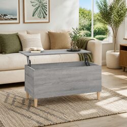 Lift-Top Coffee Table Grey Sonoma Engineered Wood Storage Compartment Living