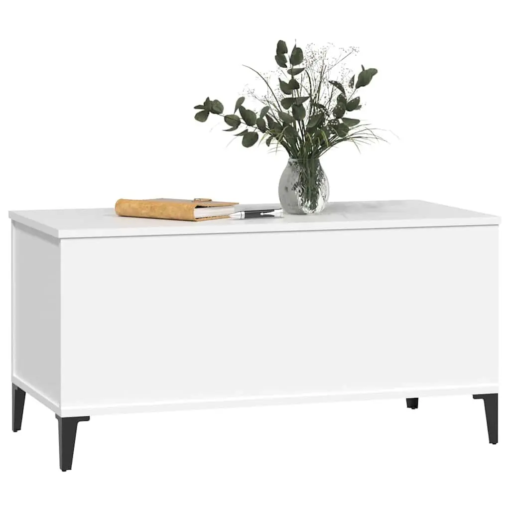 Lift-Top Coffee Table White 90x44.5x45 cm Storage Compartment Engineered Wood