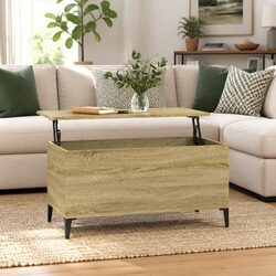 Coffee Table with Lift Top Storage Brown Engineered Wood Sofa Side Table