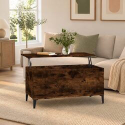 Lift-Top Coffee Table with Storage Brown Engineered Wood Modern Living Room