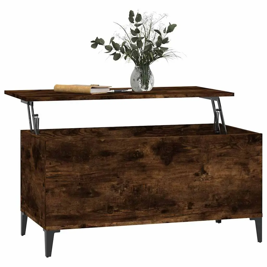Lift-Top Coffee Table with Storage Adjustable Height Brown Engineered Wood