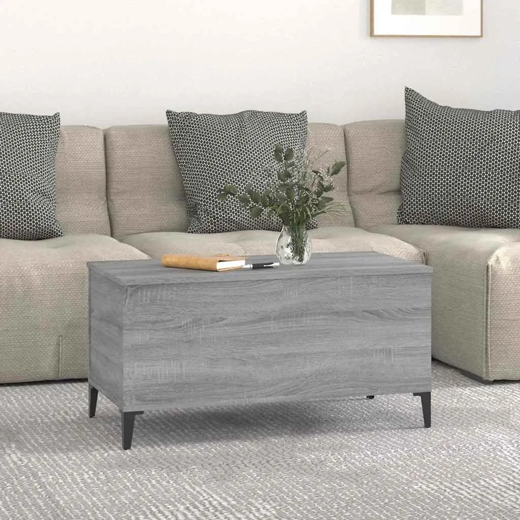 Lift-Top Coffee Table Grey Sonoma Engineered Wood Storage Compartment