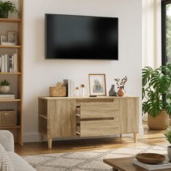 TV Cabinet Sonoma Oak Brown Engineered Wood 102x44.5x50 cm Storage Unit