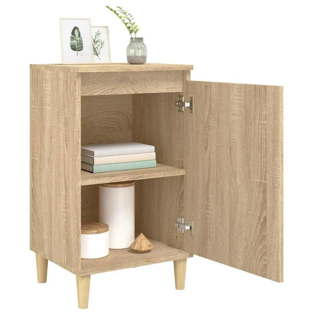 Bedside Cabinets 2 pcs Engineered Wood Storage Brown 40x35x70 cm