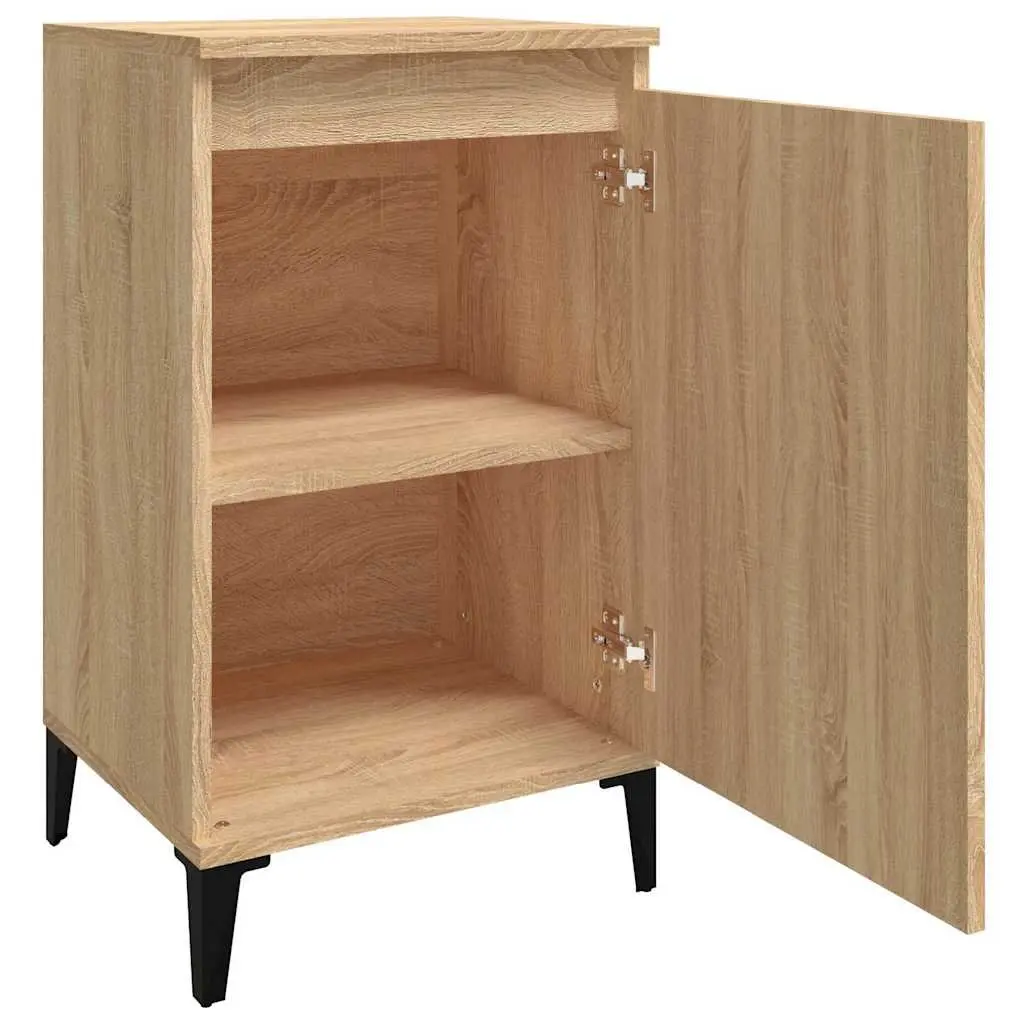 Bedside Table Set 2 Piece Engineered Wood Brown Nightstand Storage 40x35x70cm