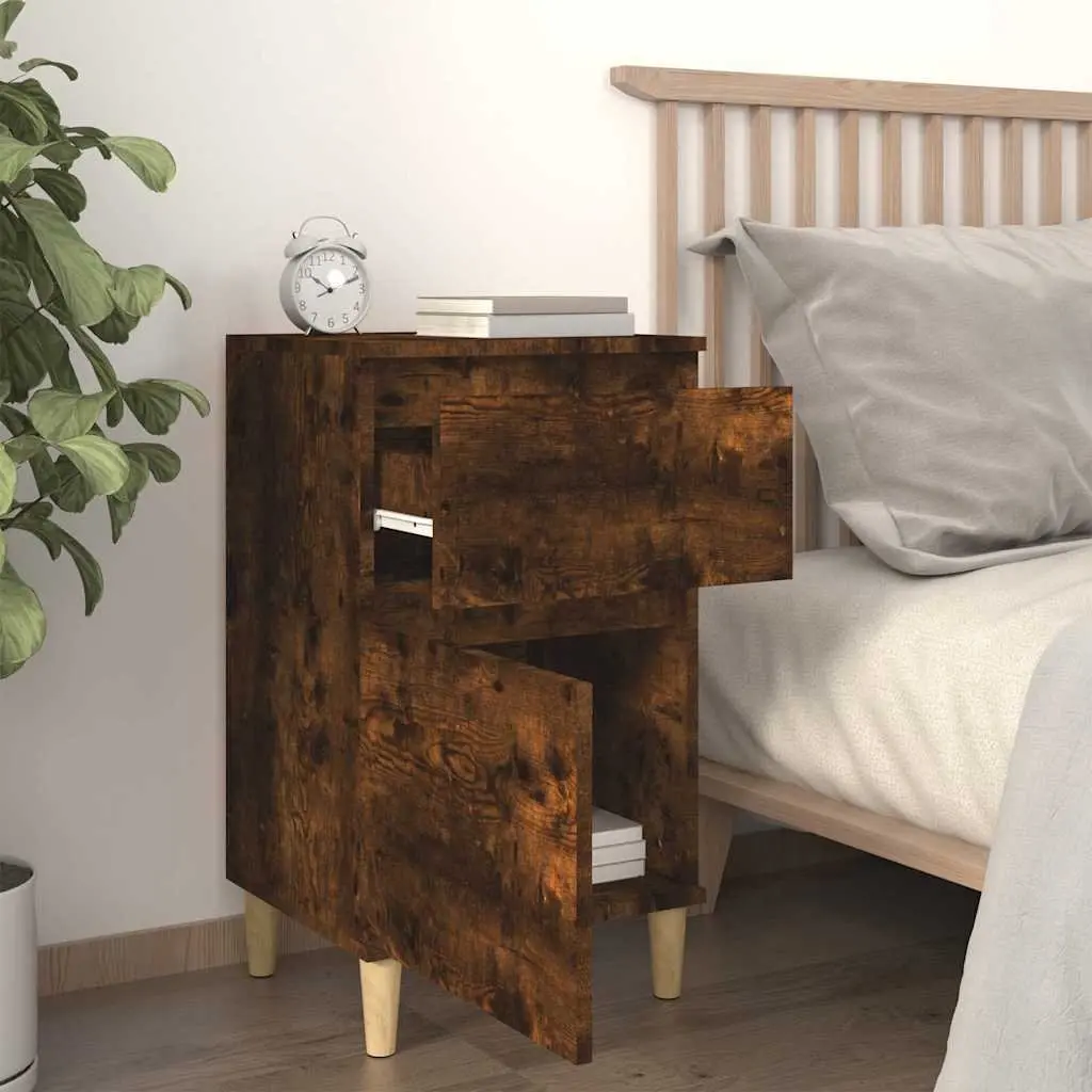 Bedside Cabinet Engineered Wood Storage Table 40x35x70 cm Brown