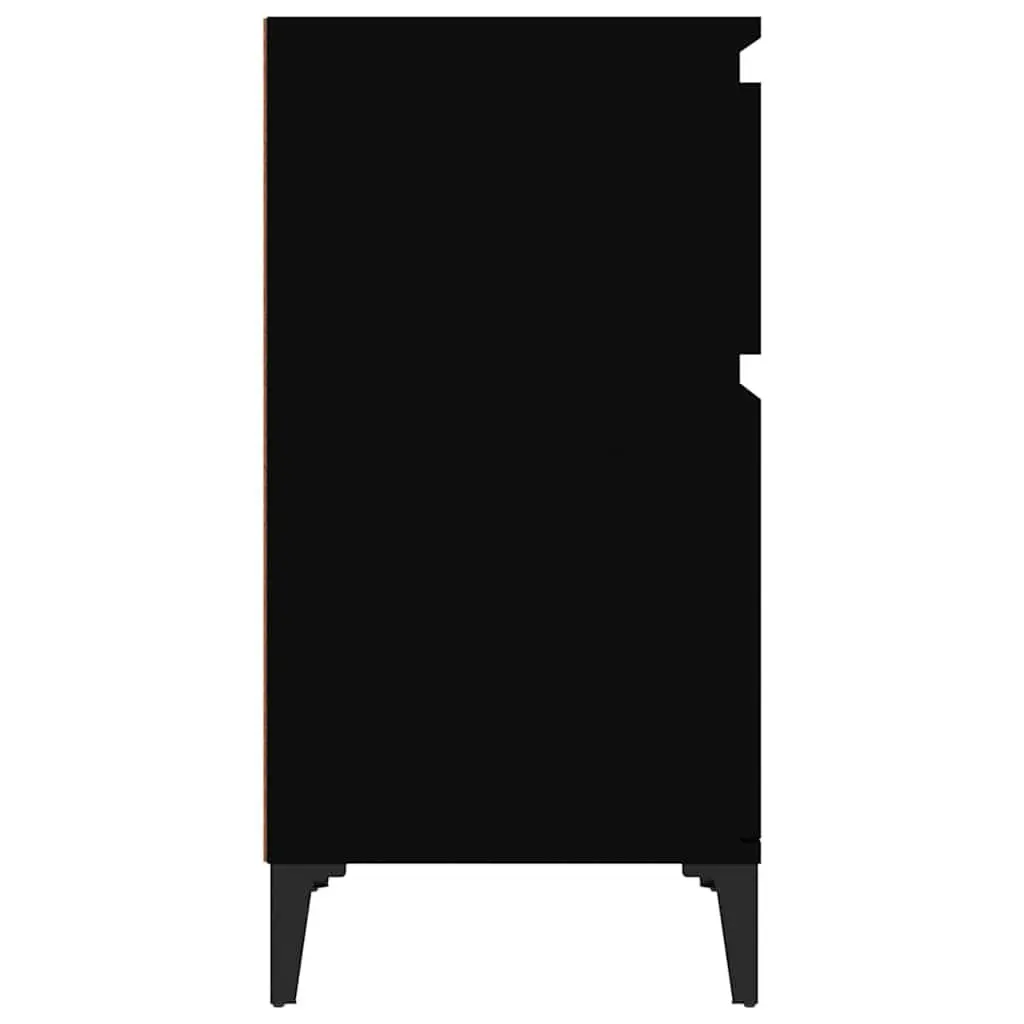 Bedside Cabinet Black Storage Organiser 40x35x70cm
