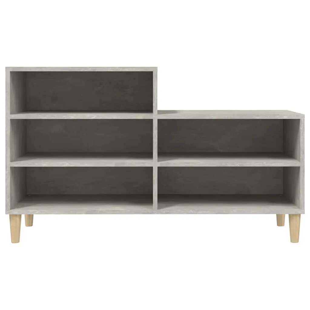 Shoe Cabinet Grey Engineered Wood Storage Organiser 5 Compartments Wooden Legs