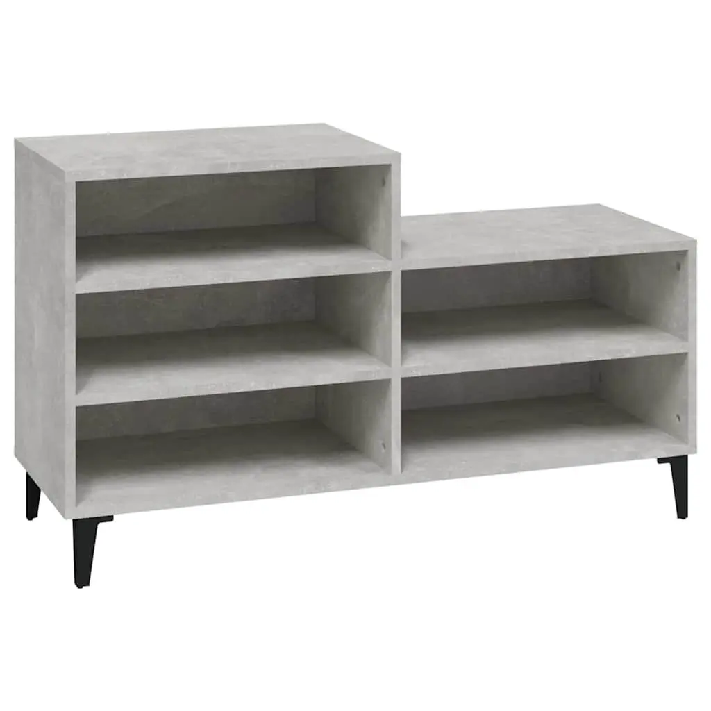 Shoe Cabinet Engineered Wood 102x36x60cm Grey 5 Shelves Storage Rack Organiser