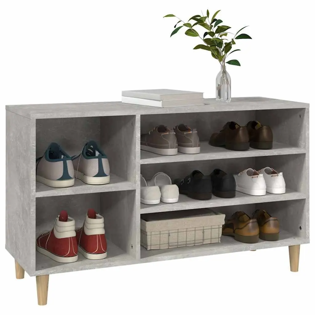 Shoe Cabinet Grey Engineered Wood Storage Organiser 102x36x60cm