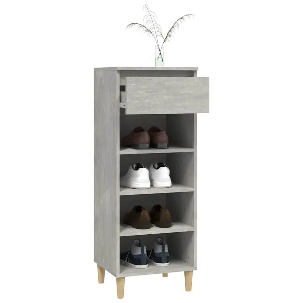 Shoe Cabinet Storage Organiser 4 Shelves 1 Drawer Grey Engineered Wood Furniture