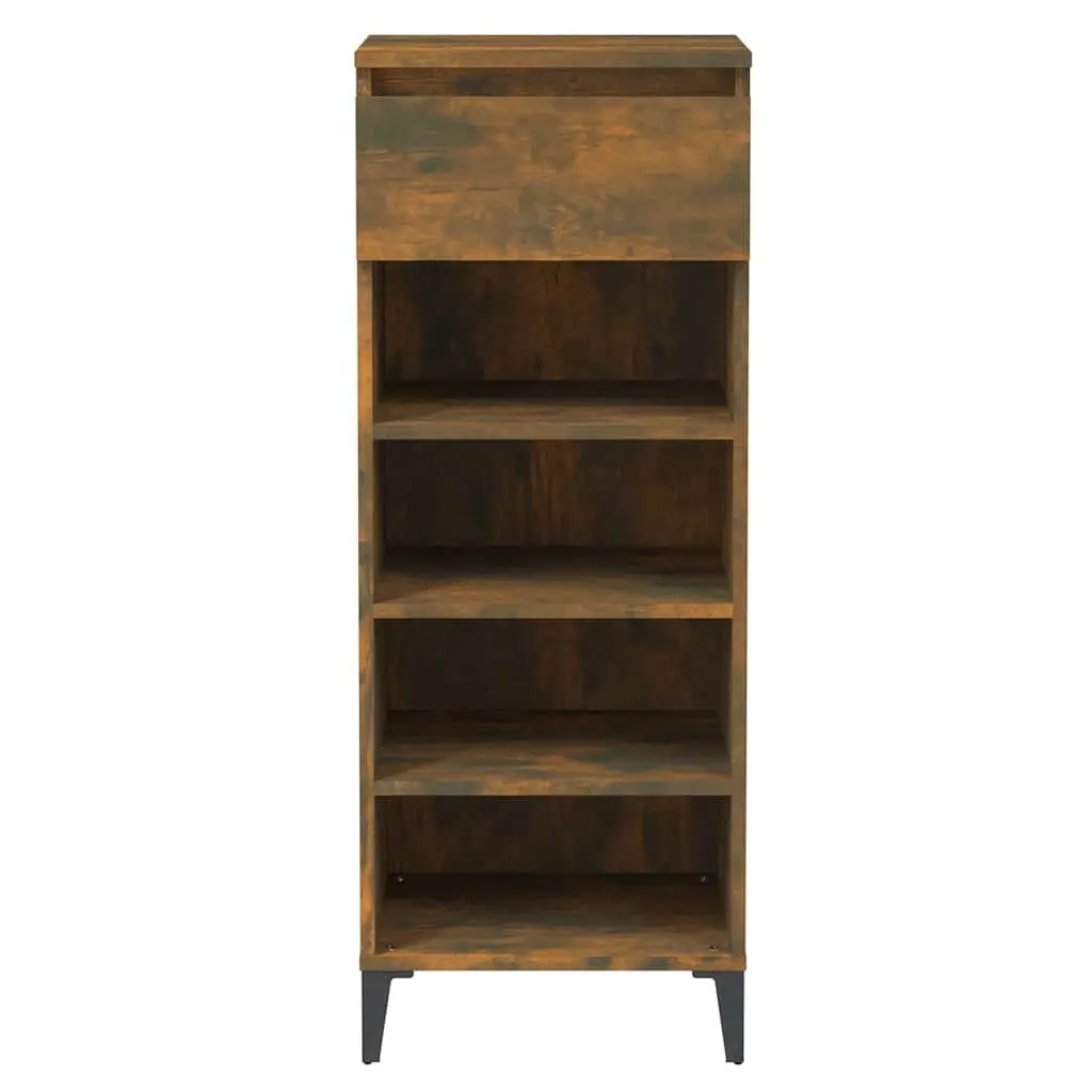 Shoe Rack Storage Cabinet Engineered Wood Brown 40x36x105cm