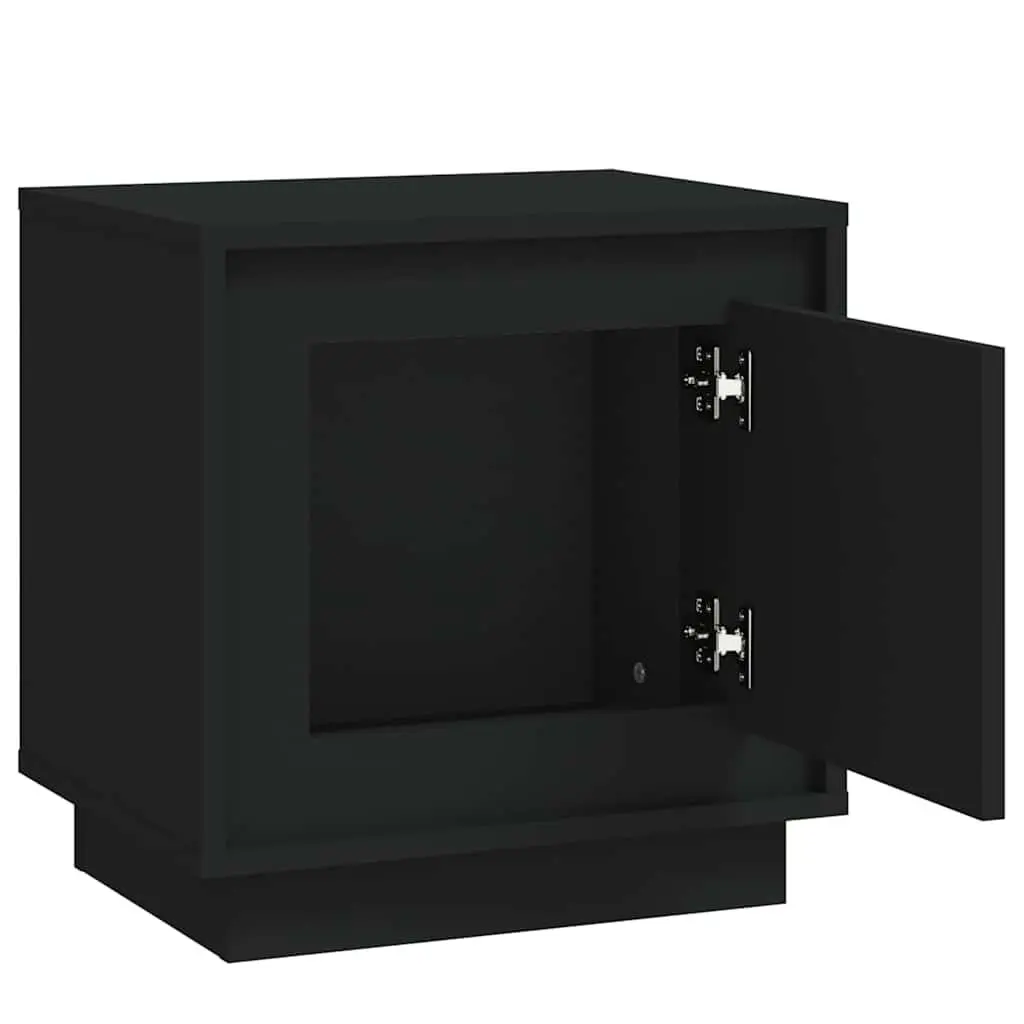 Bedside Cabinets Storage 44x35x45 cm Black Engineered Wood 2 Piece