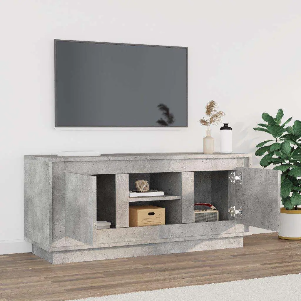 TV Cabinet Engineered Wood Storage Unit Grey 102x35x45 cm