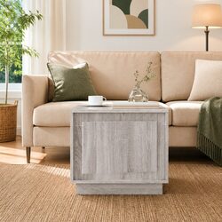 Coffee Table Grey Sonoma Engineered Wood Storage Cabinet Living Room Furniture