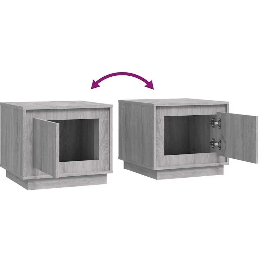 Coffee Table Grey Engineered Wood Storage Cabinet Living Room Furniture