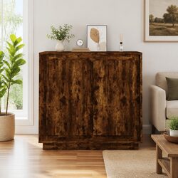 Sideboard Storage Cabinet Brown Engineered Wood 80x34x75cm Buffet Cupboard