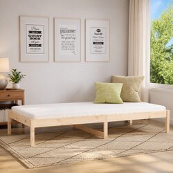 Day Bed Frame 90x190 cm Solid Pine Wood Sofa Bed Living Room Bedroom Furniture