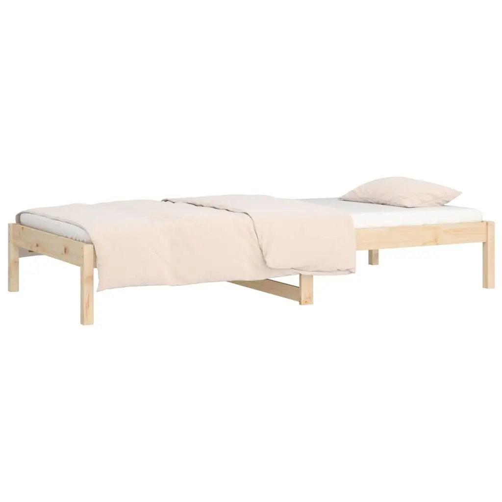 Day Bed Frame Solid Pine Wood 90x190 cm Brown Slatted Base
