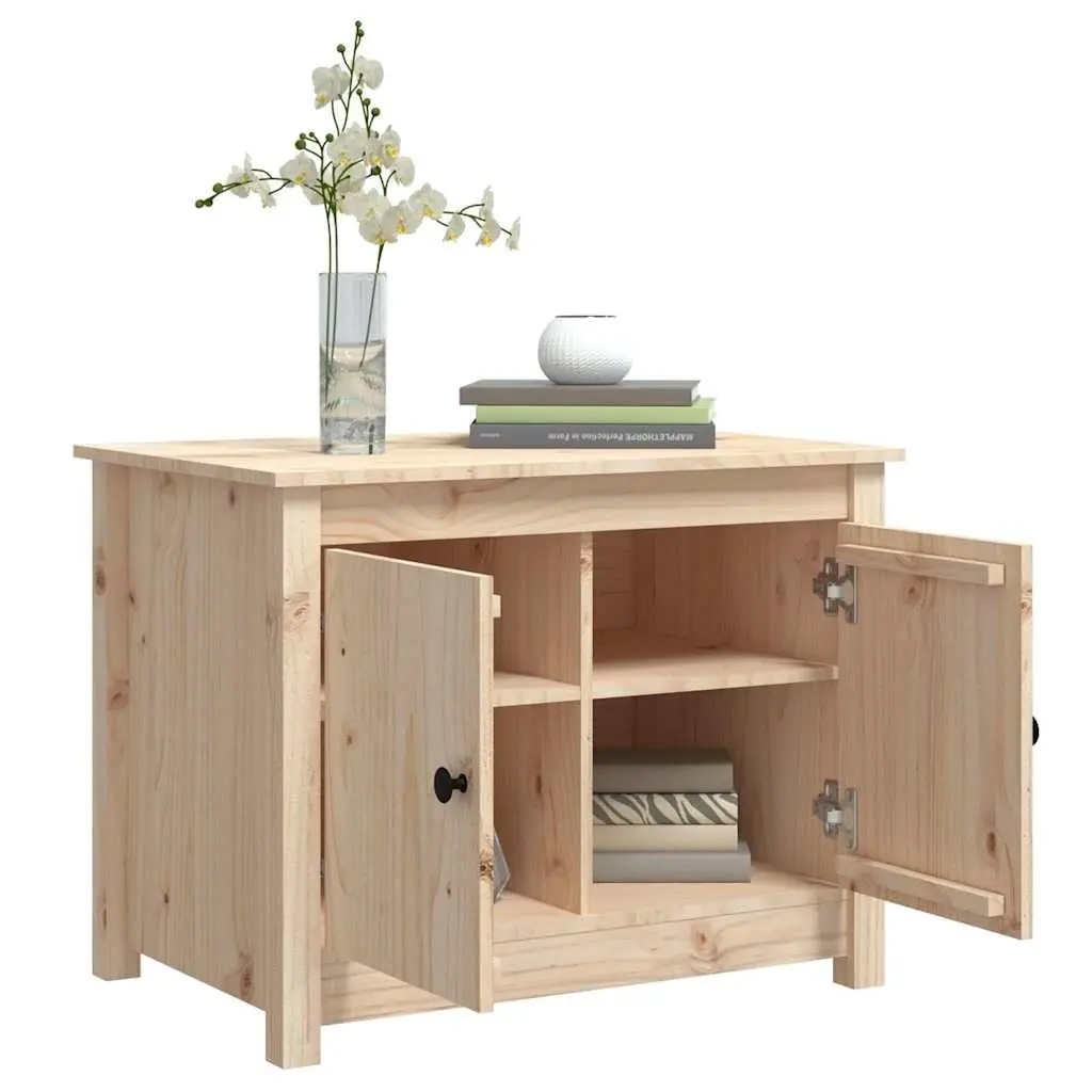 Coffee Table Solid Pine Wood 71x49x55cm Brown Storage Compartments