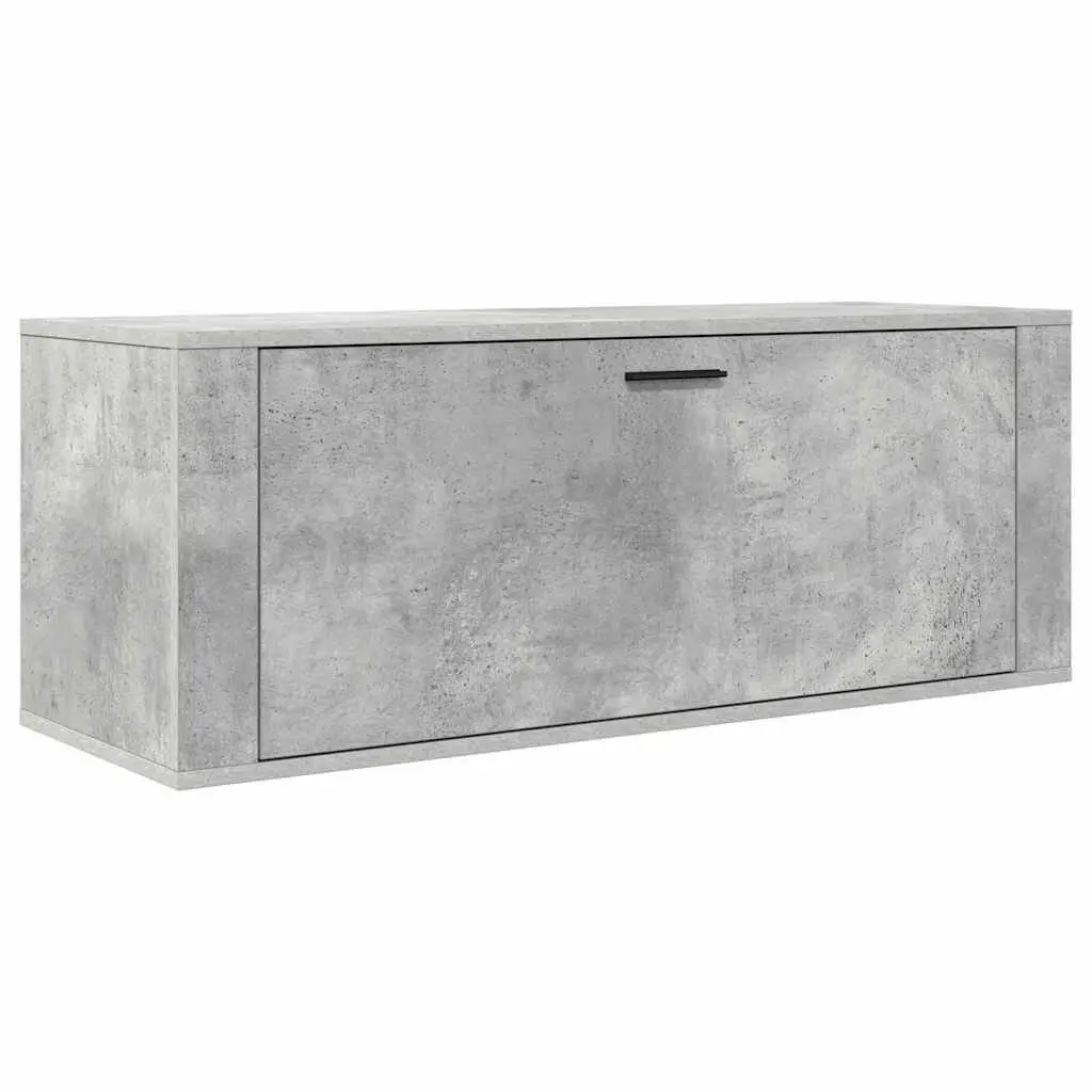 Wall Shoe Cabinet Engineered Wood Drop-Down Door Compact Grey