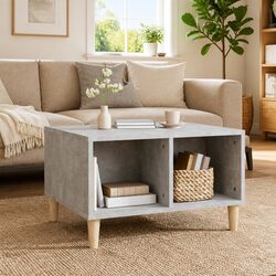 Coffee Table Grey 60x50x36.5 cm Storage Scandinavian Design Accent Table
