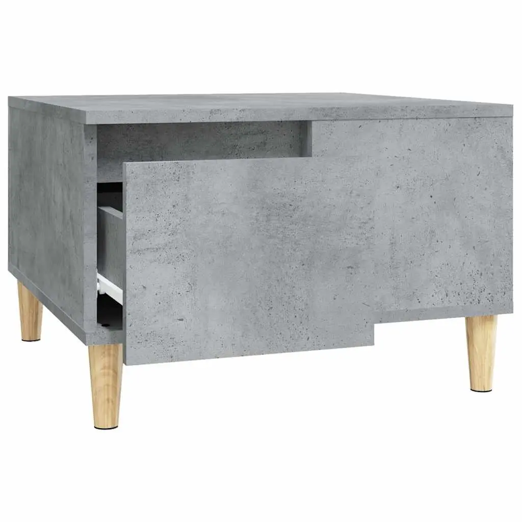 Coffee Table Grey Engineered Wood 55x55x36.5cm with Storage Drawer Open Compartment