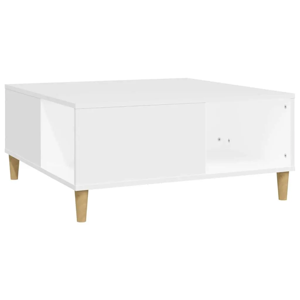 White Coffee Table with Storage Compartments Modern Living Room Accent Furniture