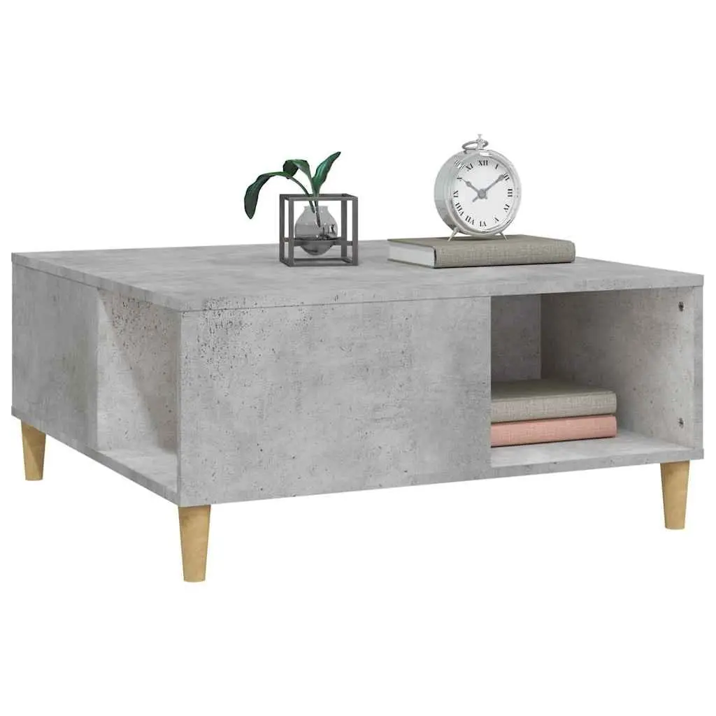 Coffee Table Grey 80x80x36.5 cm with Storage Compartments