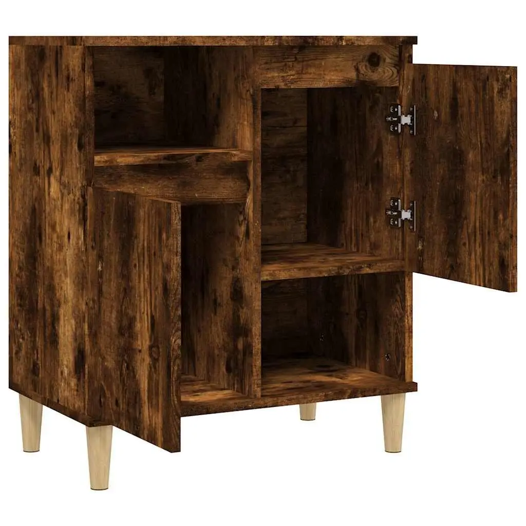Sideboard Storage Cabinet Engineered Wood 4 Compartments 2 Doors Brown