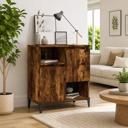 Sideboard Storage Cabinet Brown Engineered Wood 60x35x70cm Buffet Cupboard