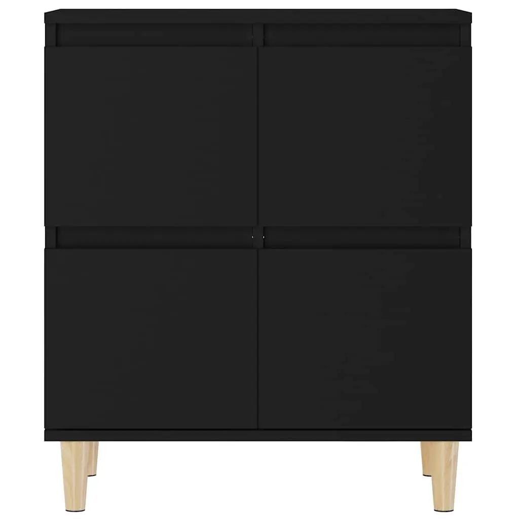 Sideboard Storage Cabinet Engineered Wood Black 60x35x70 cm