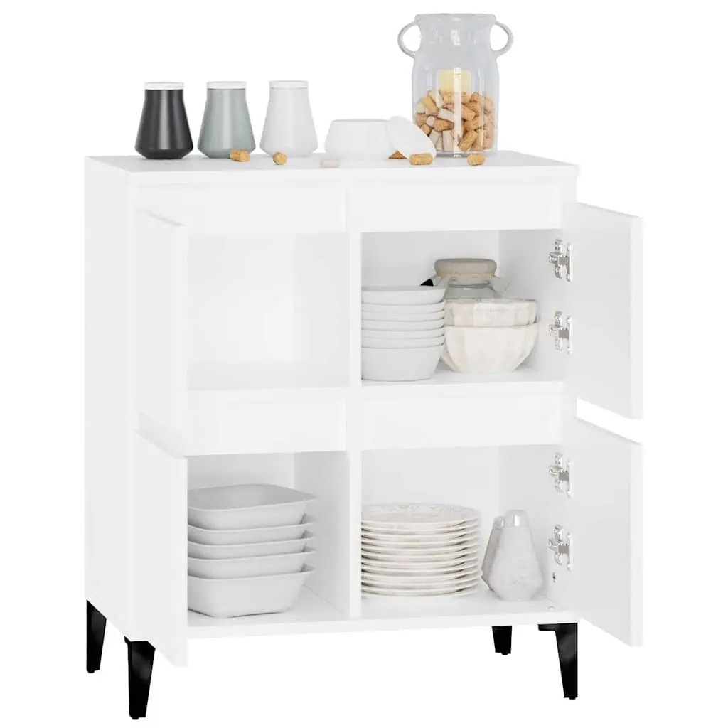 Sideboard Storage Cabinet Engineered Wood 60x35x70 cm White