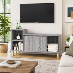 TV Cabinet Grey Sonoma Grey 100x35x55 cm Media Unit Storage with Doors