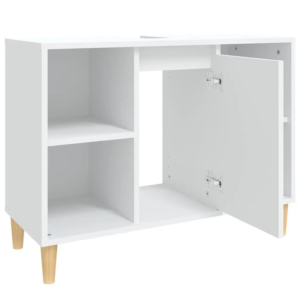 Bathroom Sink Cabinet Engineered Wood Storage Unit 80x33x60 cm White