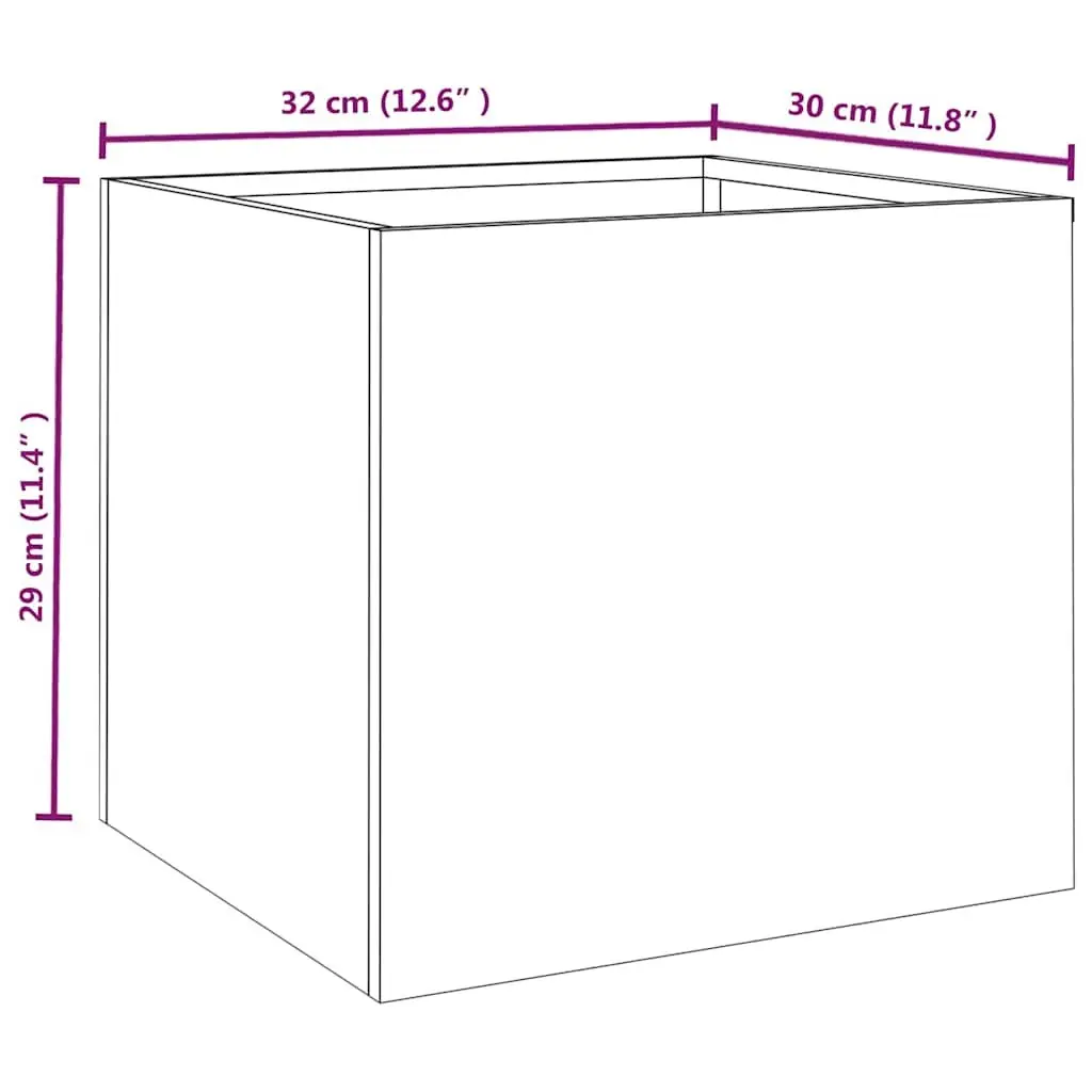 Planters Weathering Steel Outdoor Flower Pots 32 x 30 x 29 cm Brown 2 pcs