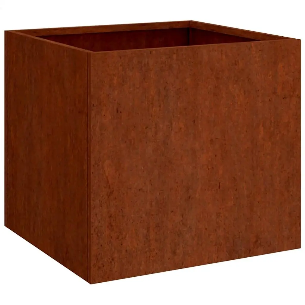 Planters Weathering Steel Outdoor Flower Pots 32 x 30 x 29 cm Brown 2 pcs